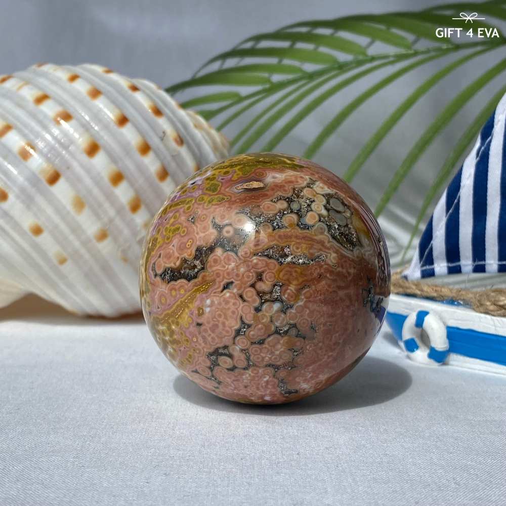 Orbicular Ocean Jasper Sphere 60MM