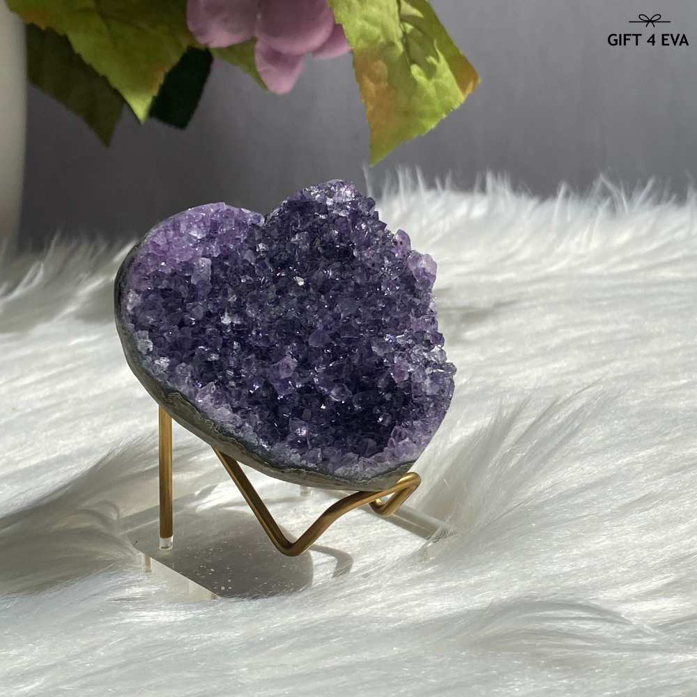 Amethyst Cluster Heart