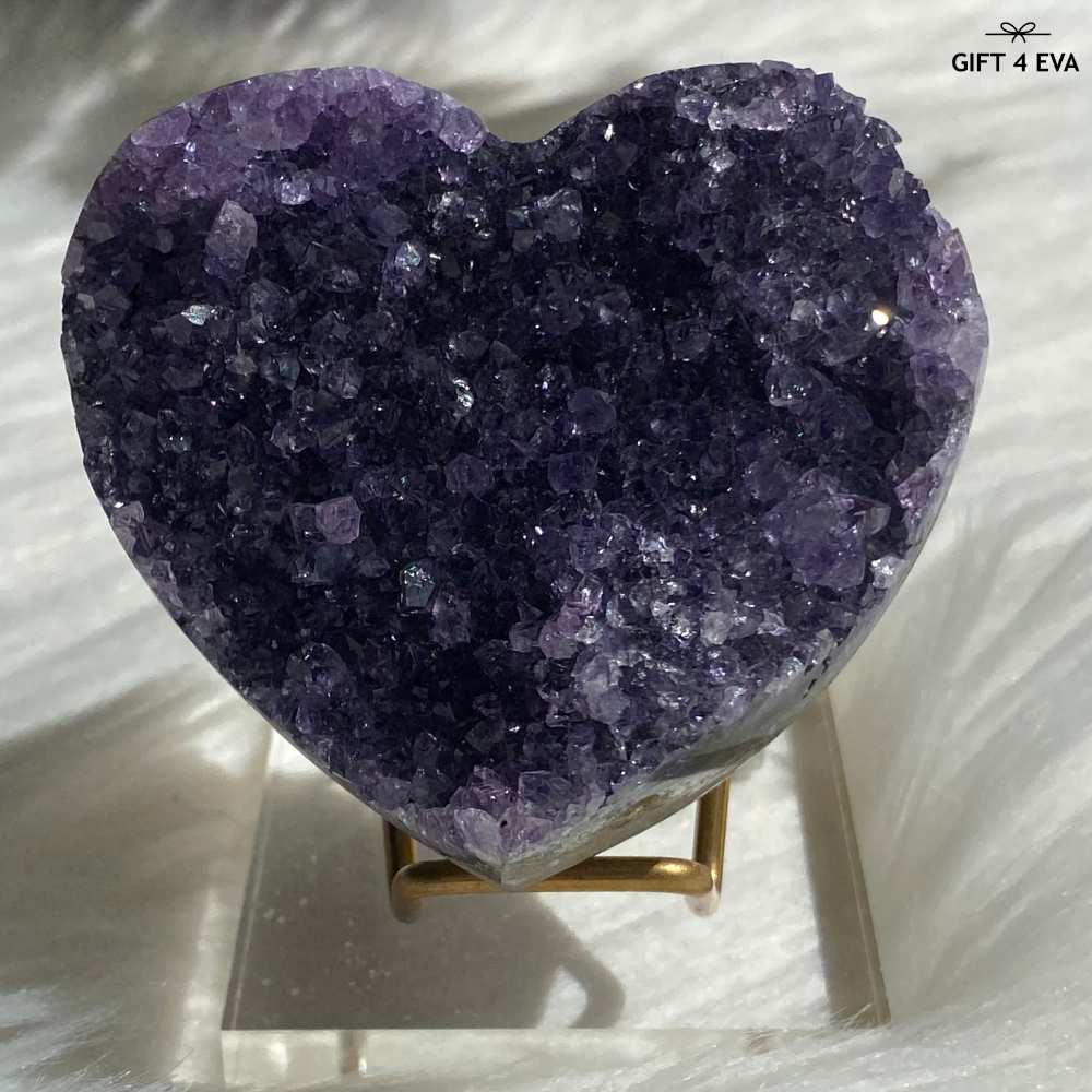 Amethyst Cluster Heart