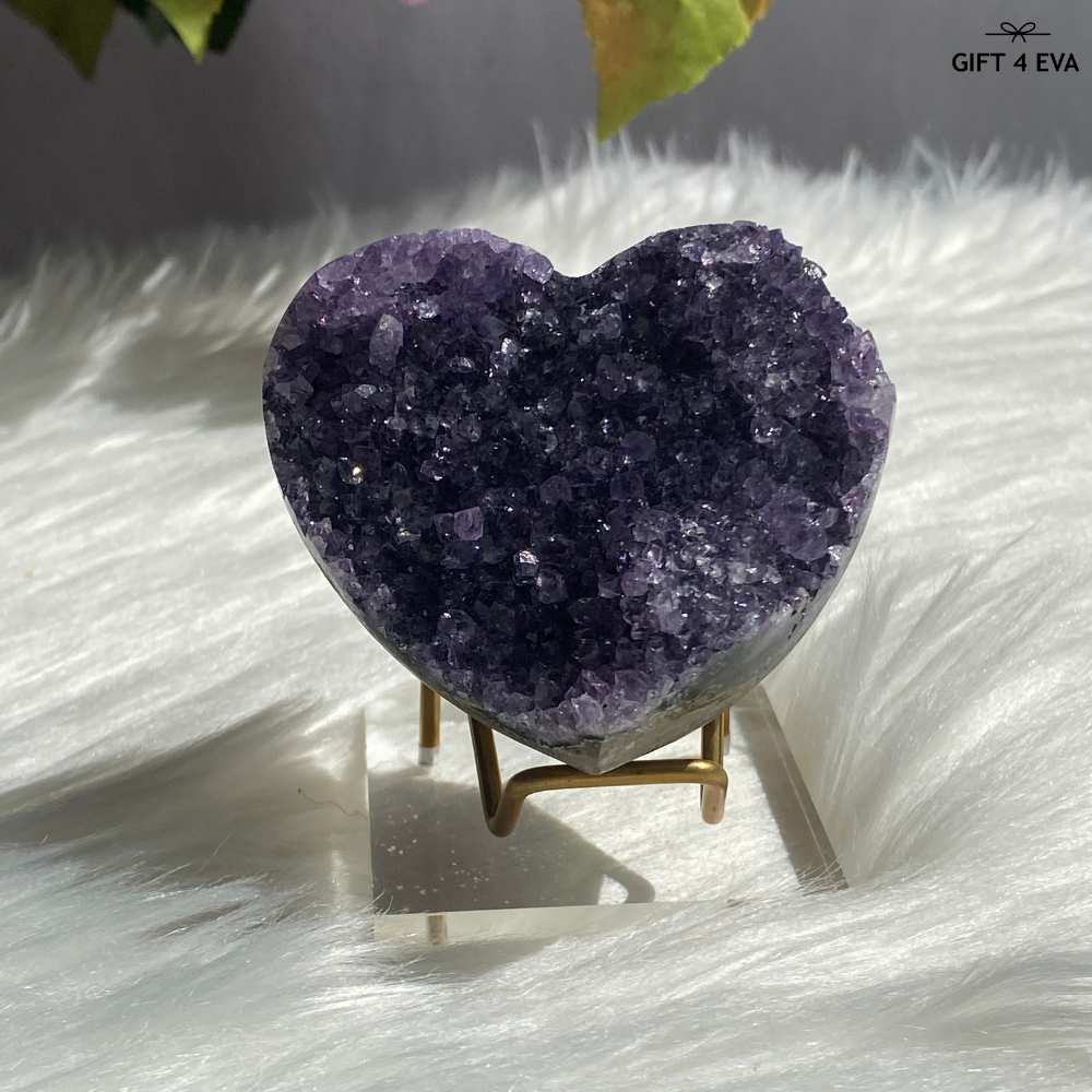 Amethyst Cluster Heart