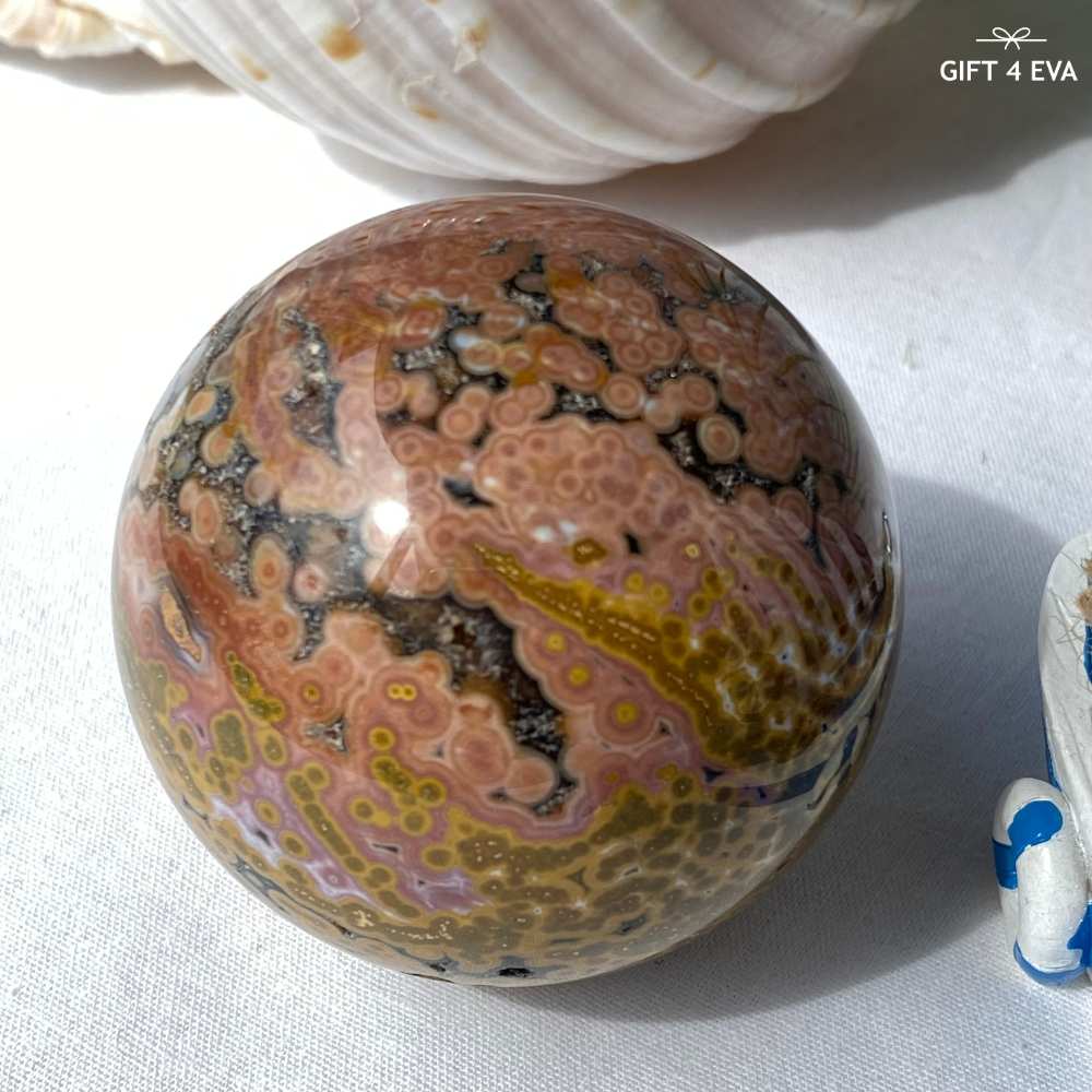 Orbicular Ocean Jasper Sphere 60MM