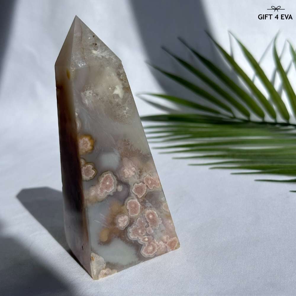 Flower Agate Obelisk