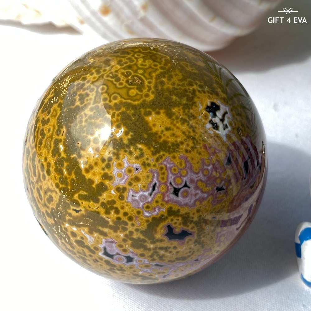 Orbicular Ocean Jasper Sphere 60MM