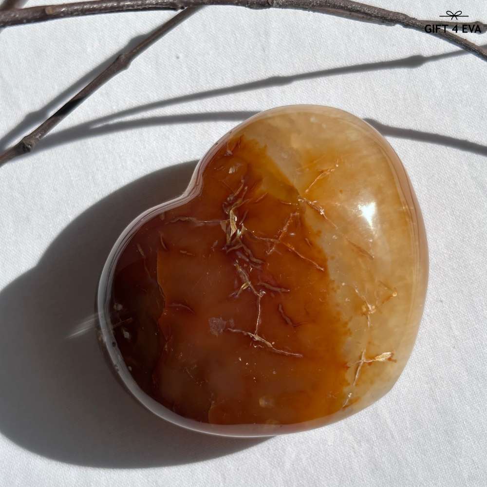 Carnelian Puffy Heart