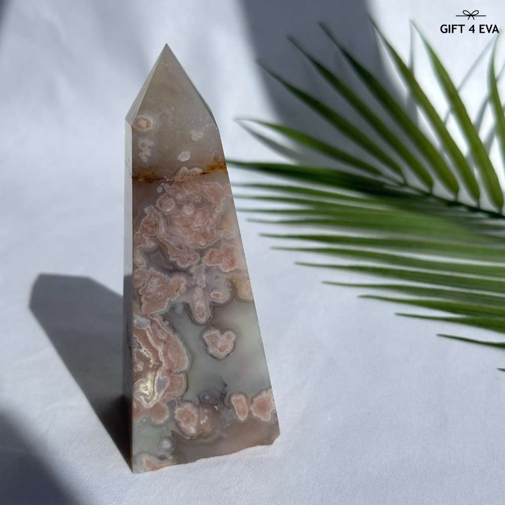 Flower Agate Obelisk