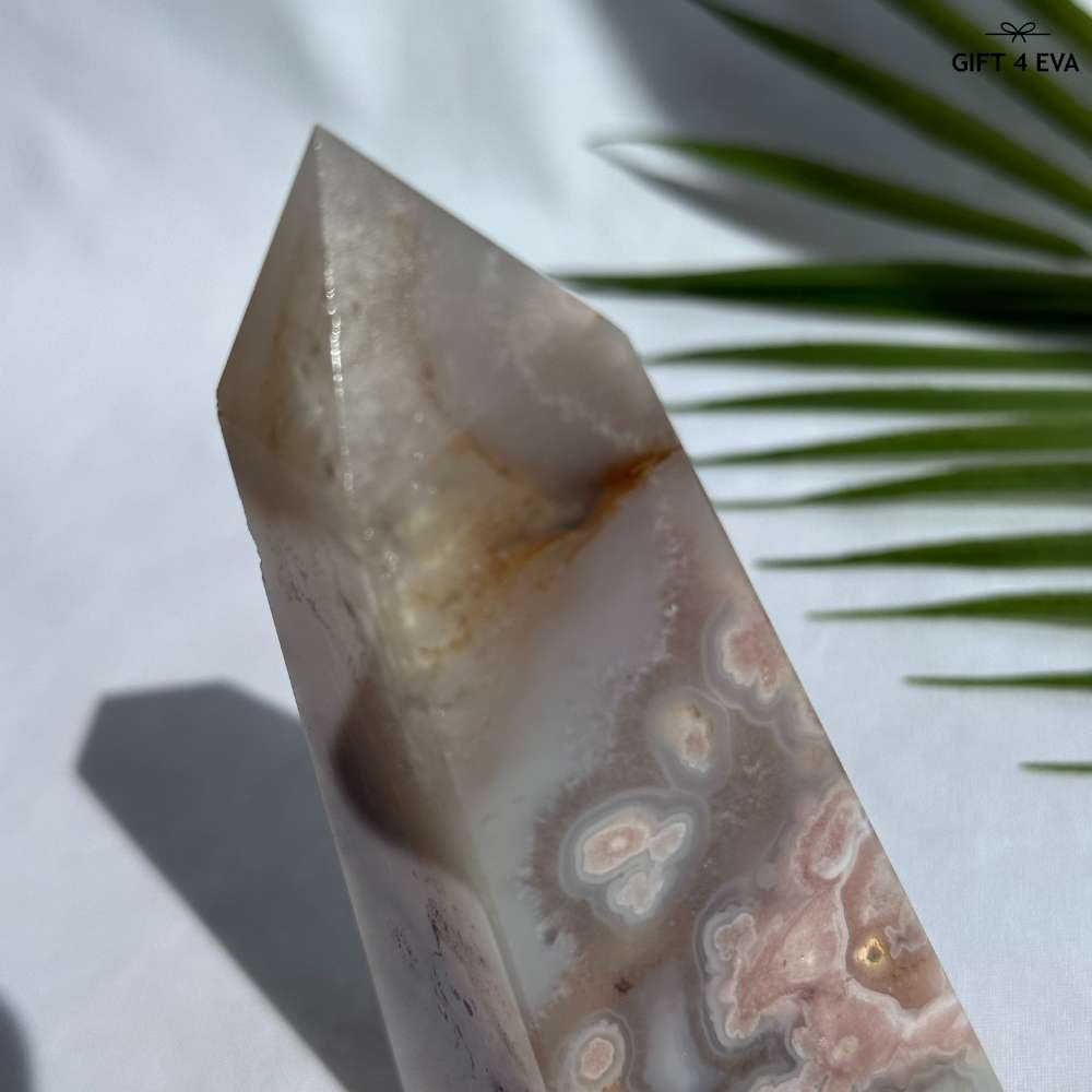 Flower Agate Obelisk