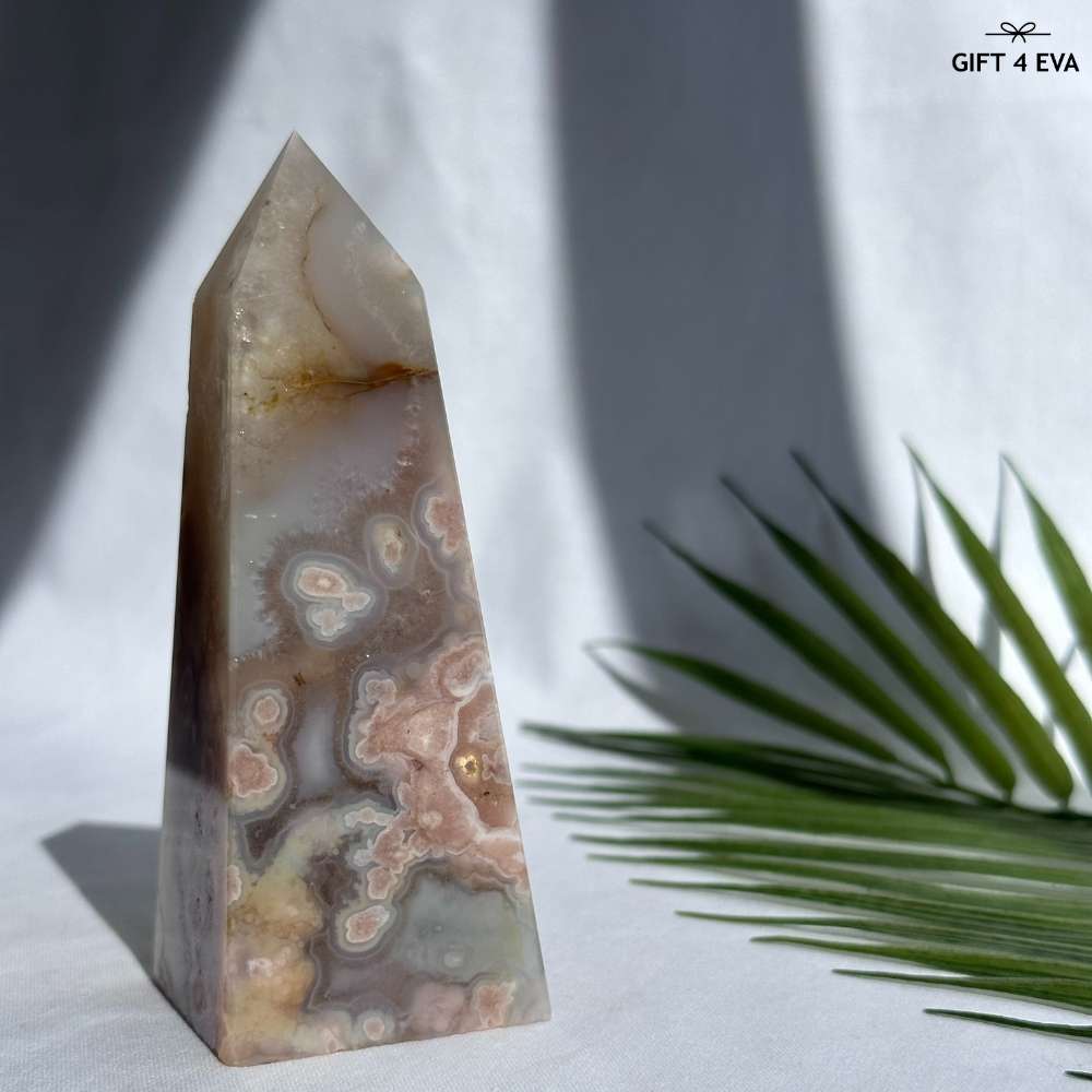 Flower Agate Obelisk