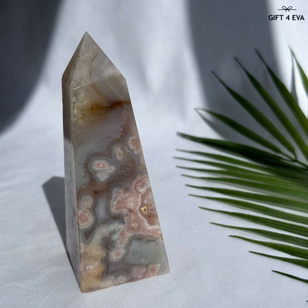 Flower Agate Obelisk