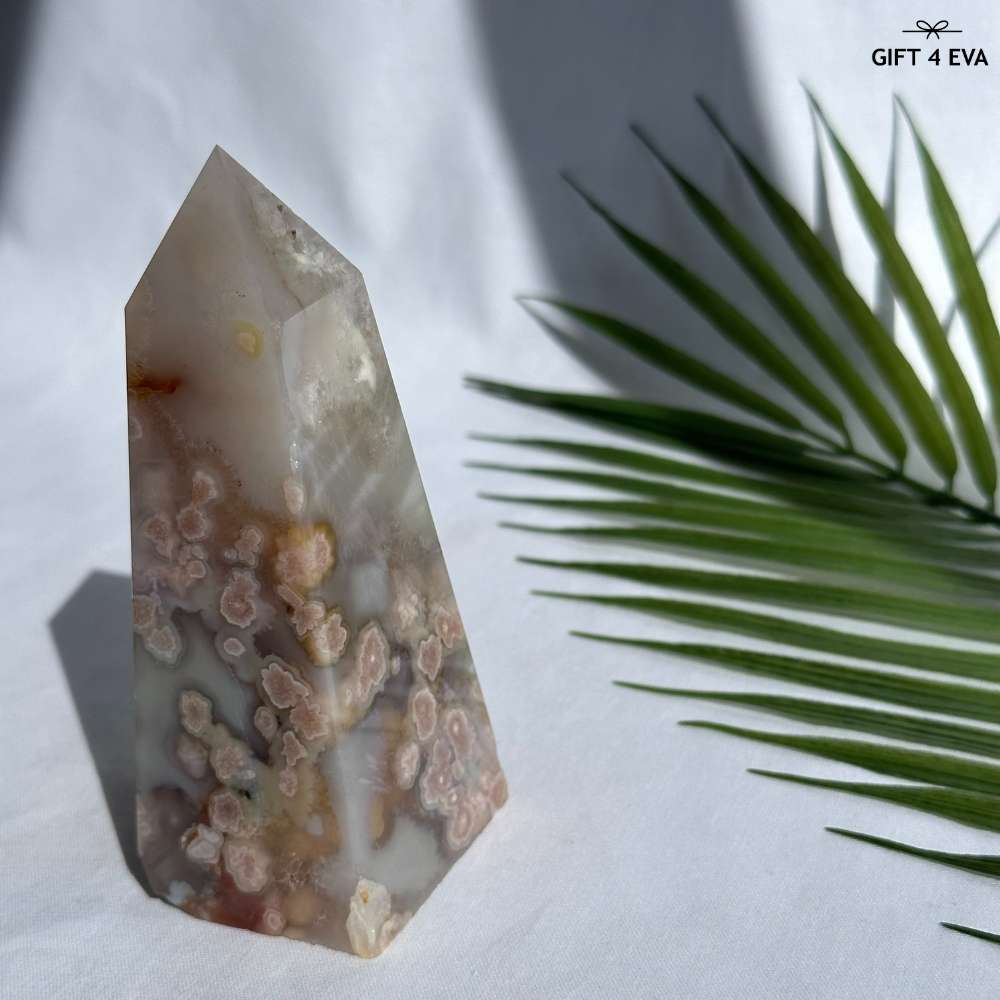 Flower Agate Obelisk