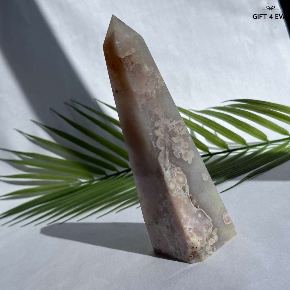 Flower Agate Obelisk