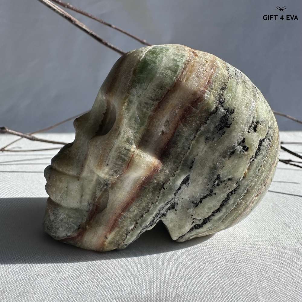 Green Onyx Skull