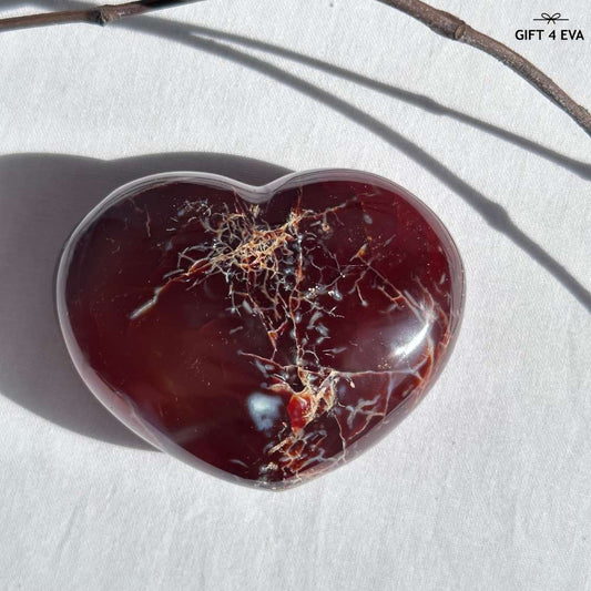 Carnelian Puffy Heart