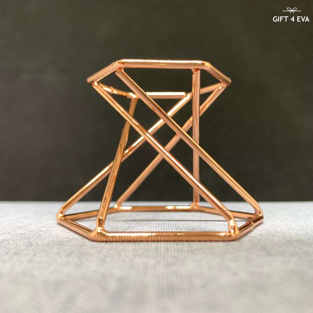 Rose Gold Hexagon Sphere Stand