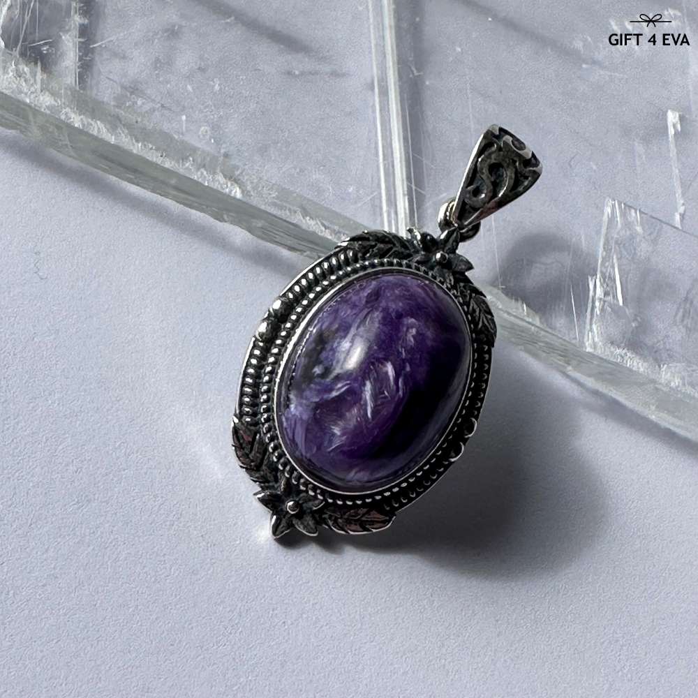 Charoite 925 Silver Pendant