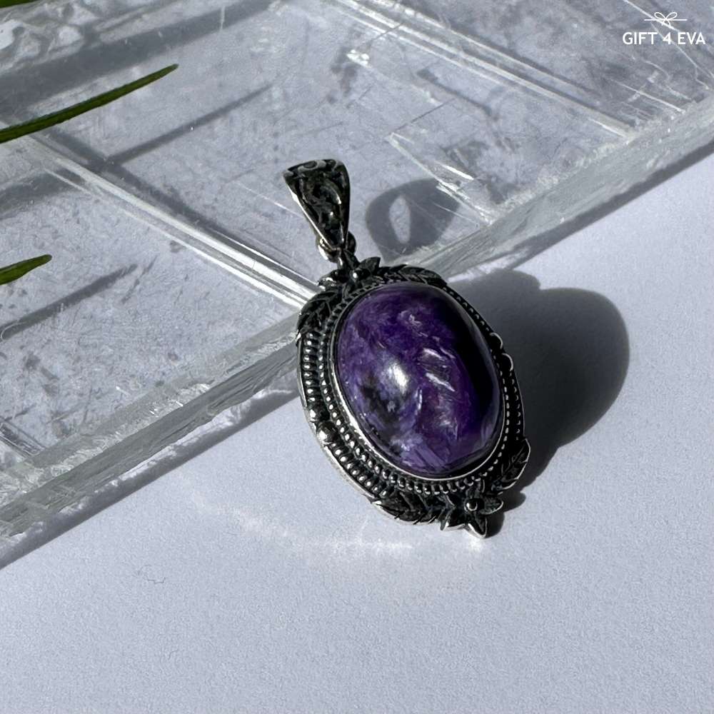 Charoite 925 Silver Pendant