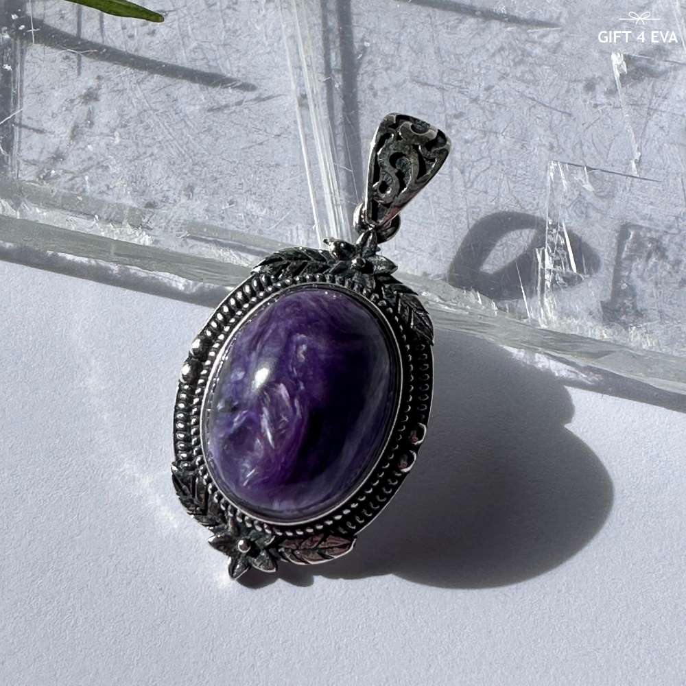 Charoite 925 Silver Pendant