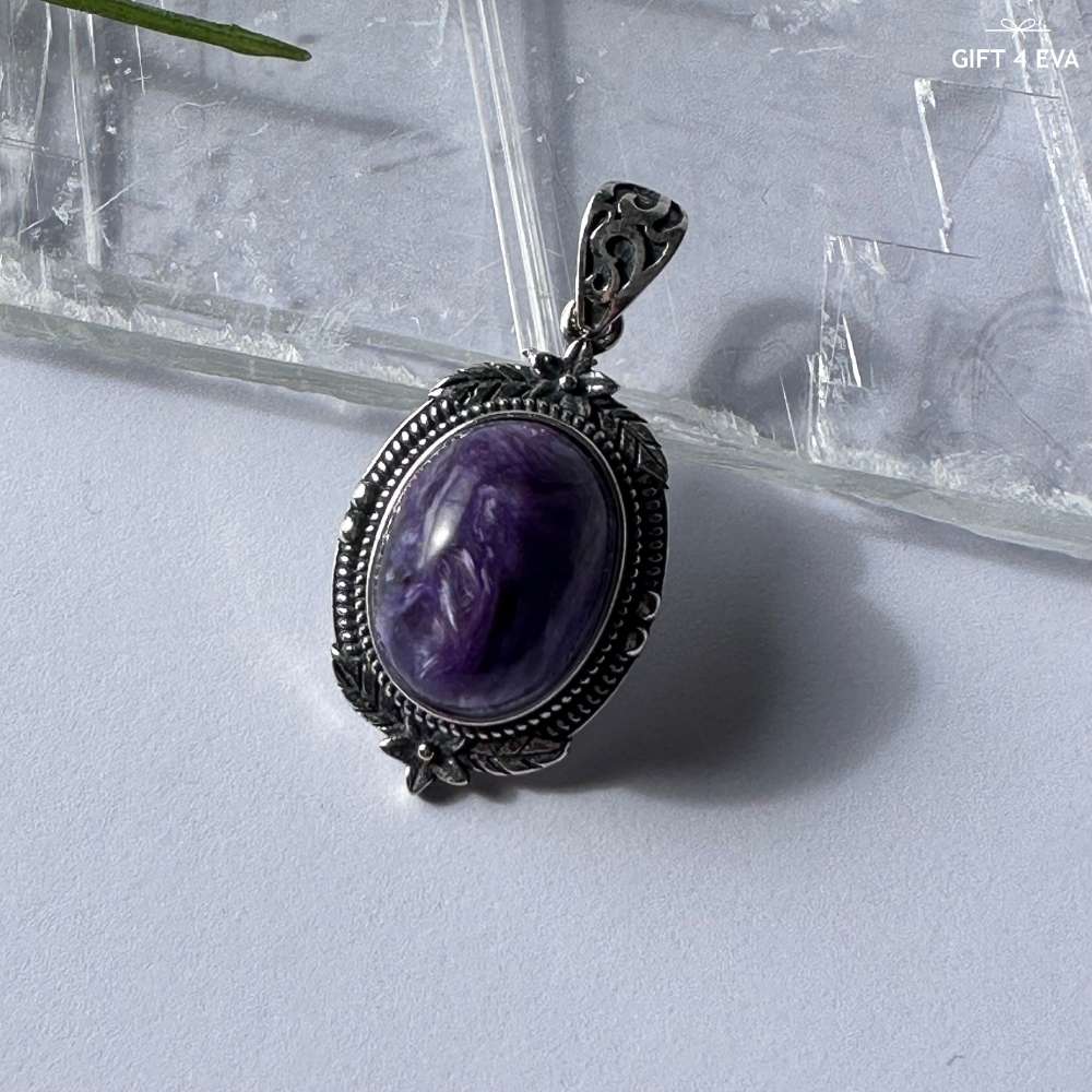 Charoite 925 Silver Pendant