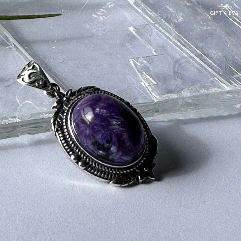 Charoite 925 Silver Pendant