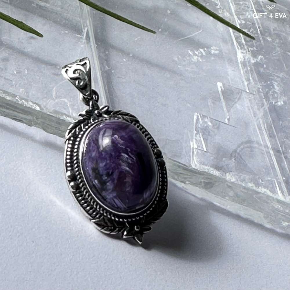 Charoite 925 Silver Pendant