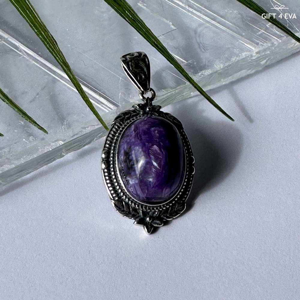 Charoite 925 Silver Pendant