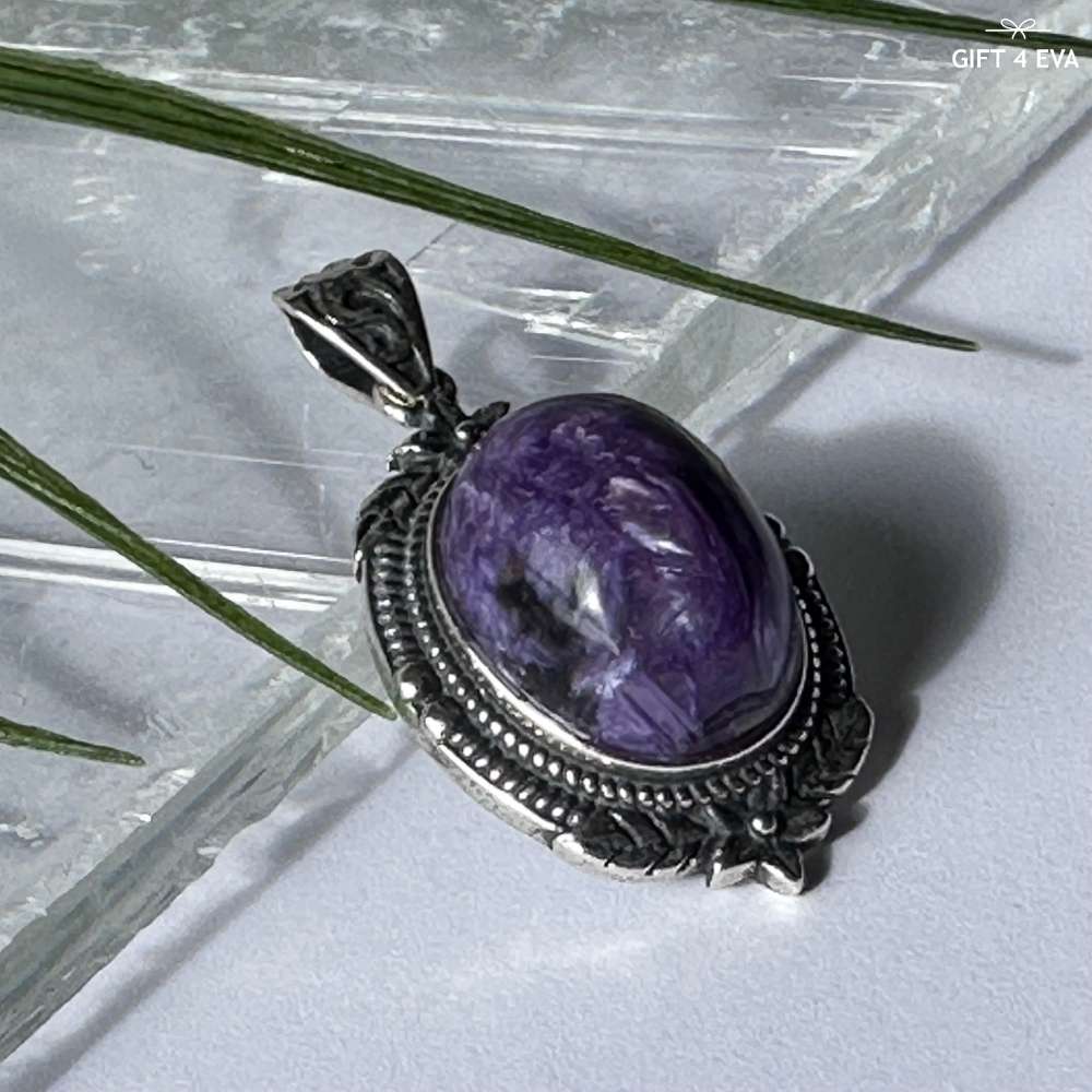 Charoite 925 Silver Pendant