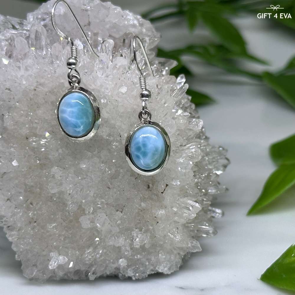 Larimar 925 Silver Earrings