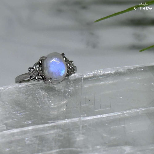 Moonstone 925 Silver Adjustable Ring