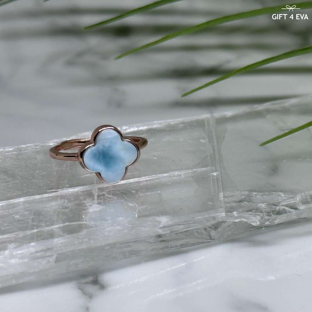 Larimar 925 Silver Adjustable Ring