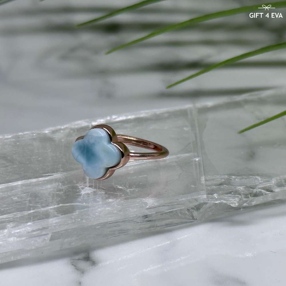 Larimar 925 Silver Adjustable Ring