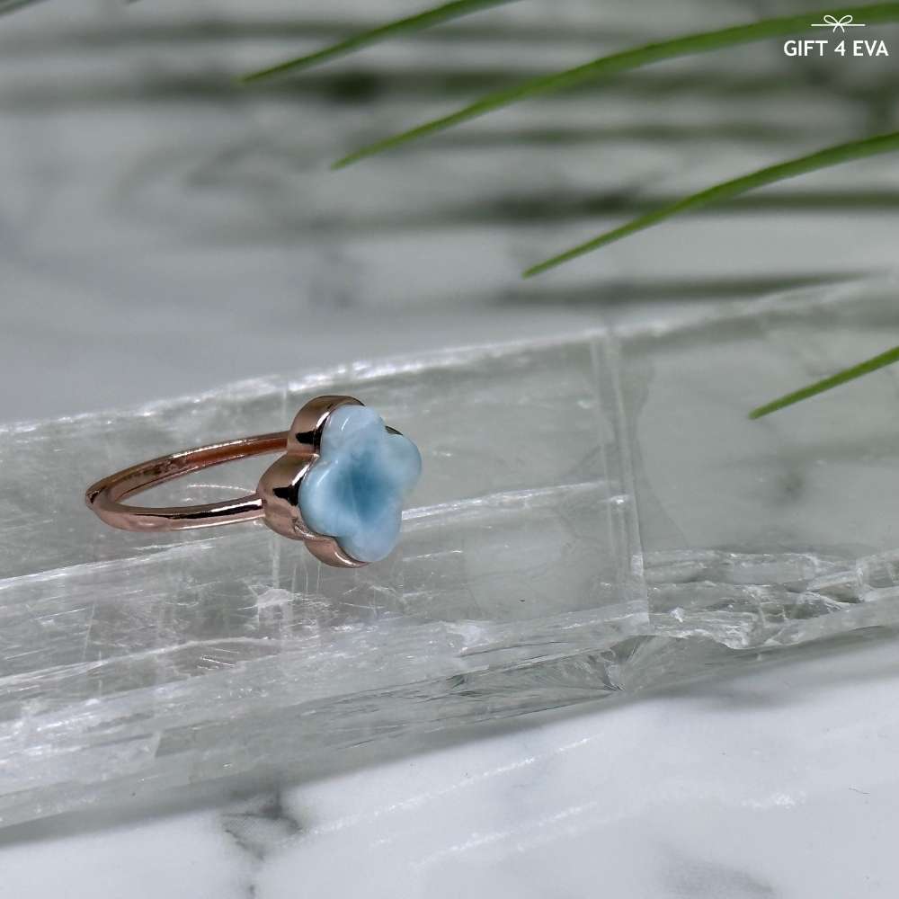 Larimar 925 Silver Adjustable Ring