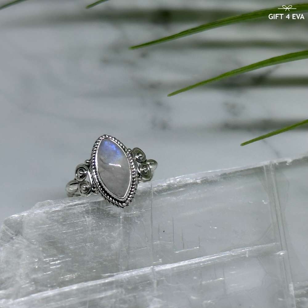 Moonstone 925 Silver Ring - Size6