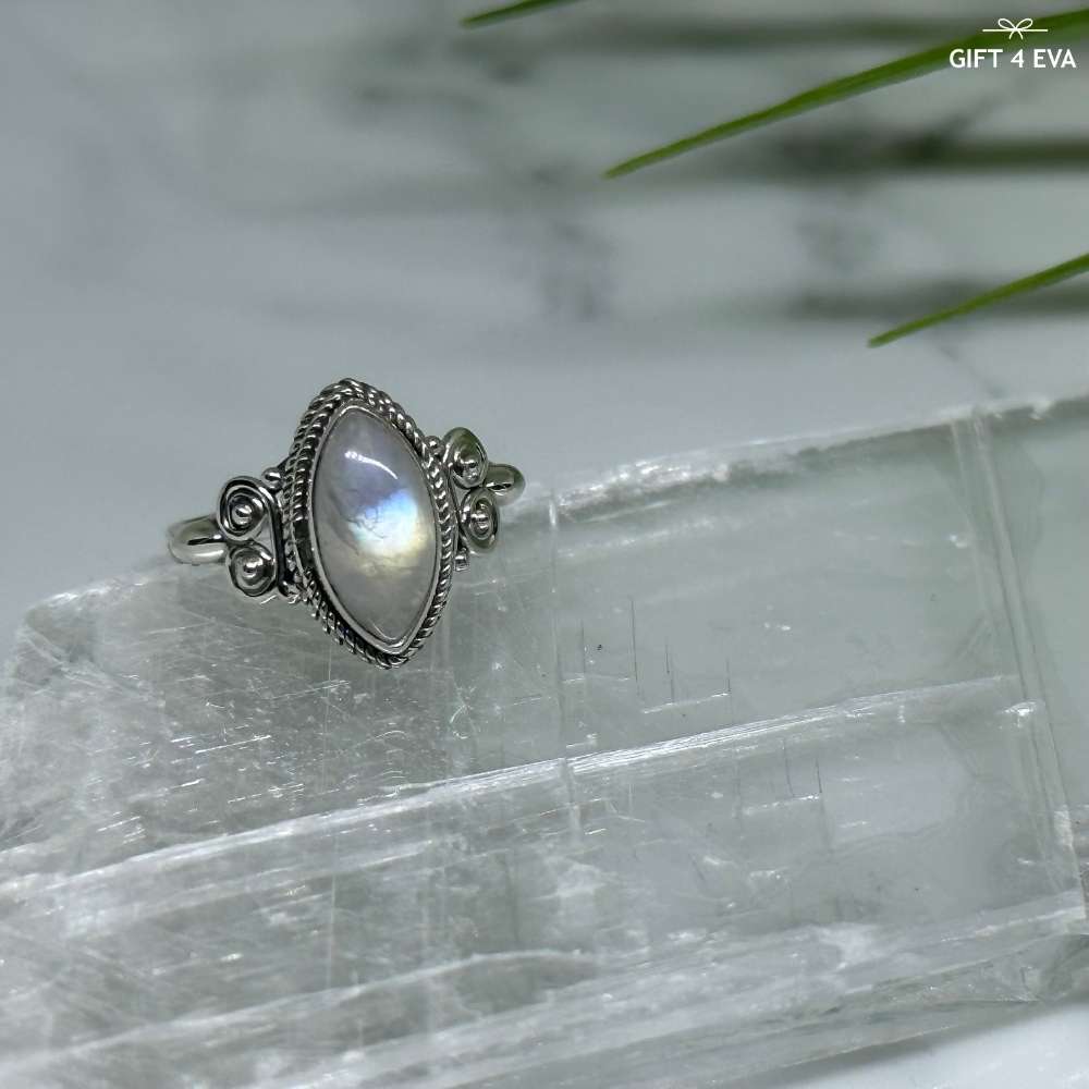 Moonstone 925 Silver Ring - Size6