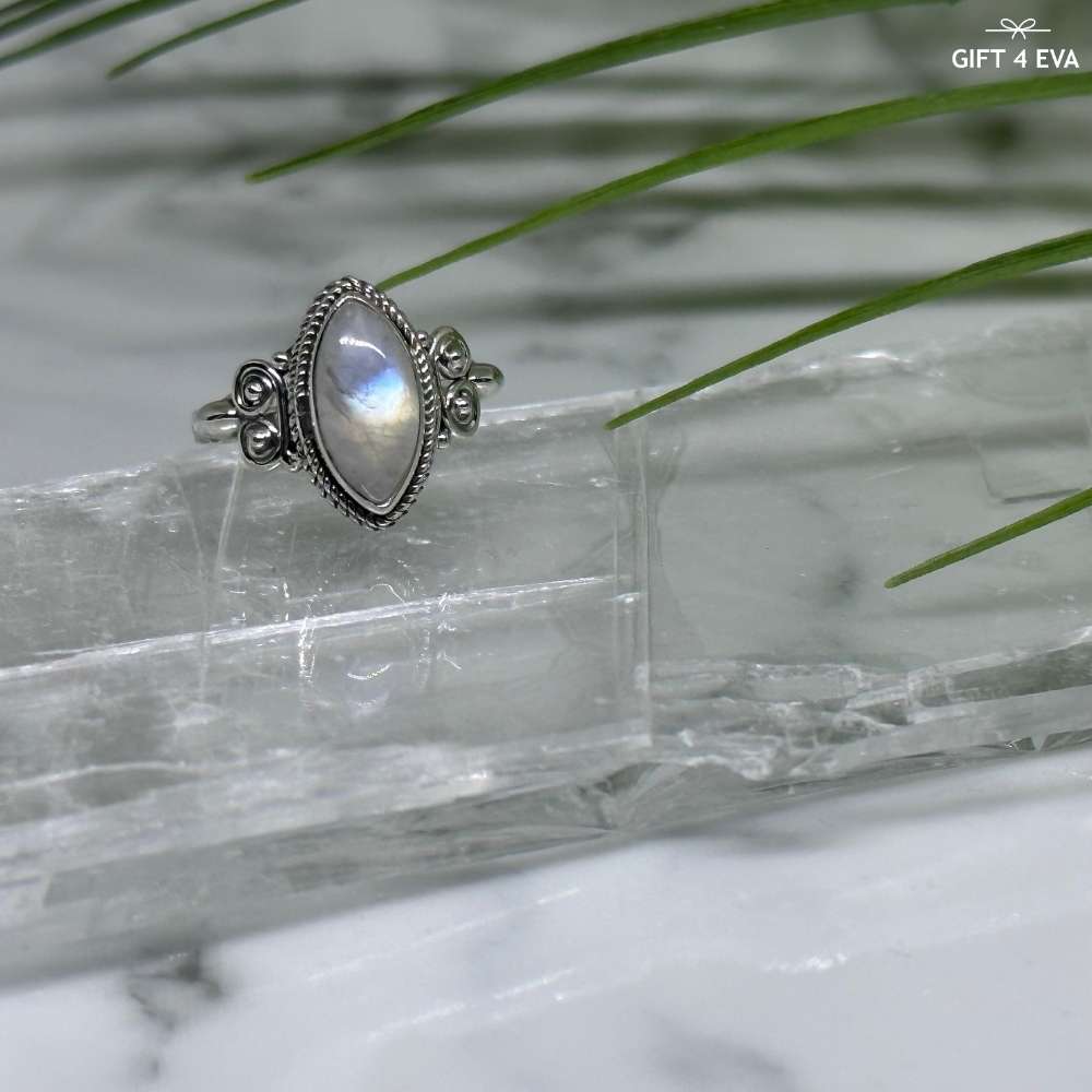 Moonstone 925 Silver Ring - Size6