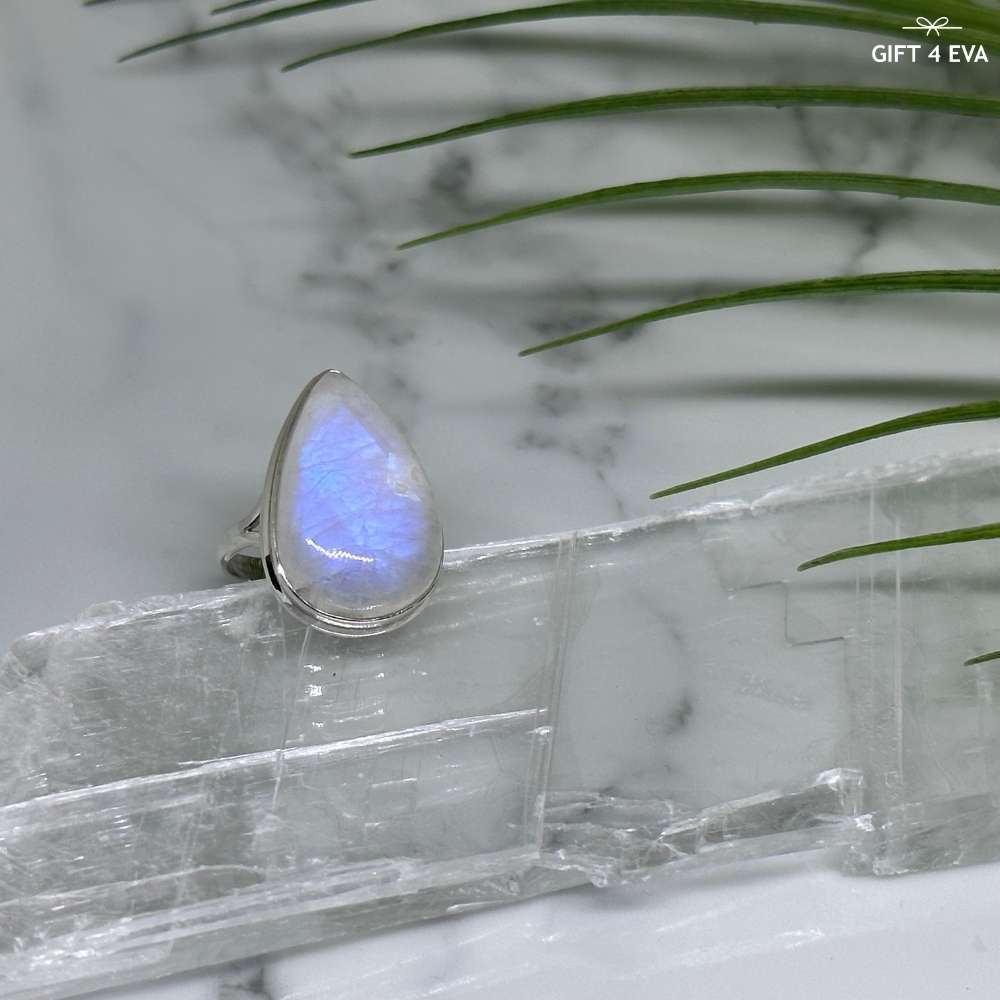 Moonstone 925 Silver Ring - Size9